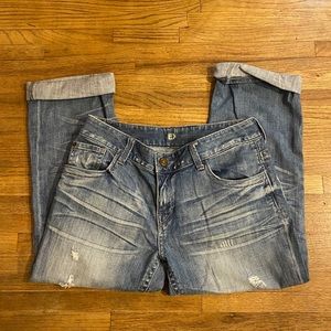 Express Boyfriend Cut Cropped Denim